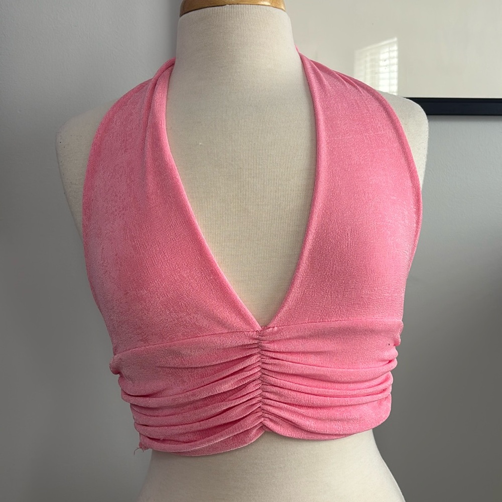 Pink halter top
